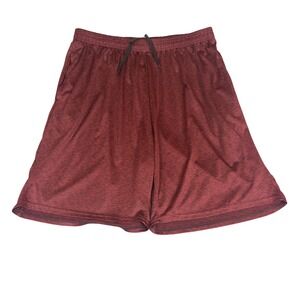 Real Essentials Mens 2XL Athletic Shorts Burgundy Space Dye Gym Running Pockets
